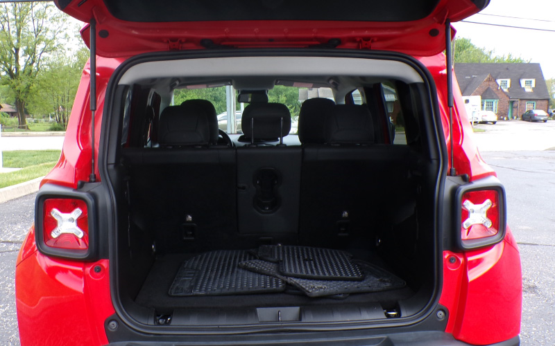 tailgate of a red suv