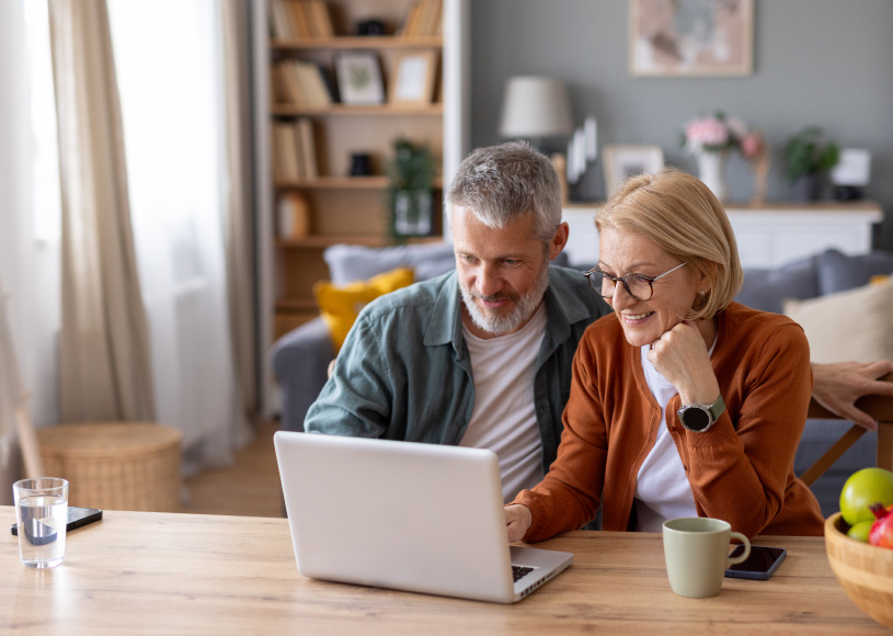 couple looking at computer