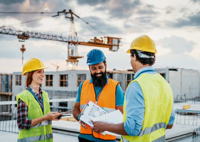 business workers at construction site
