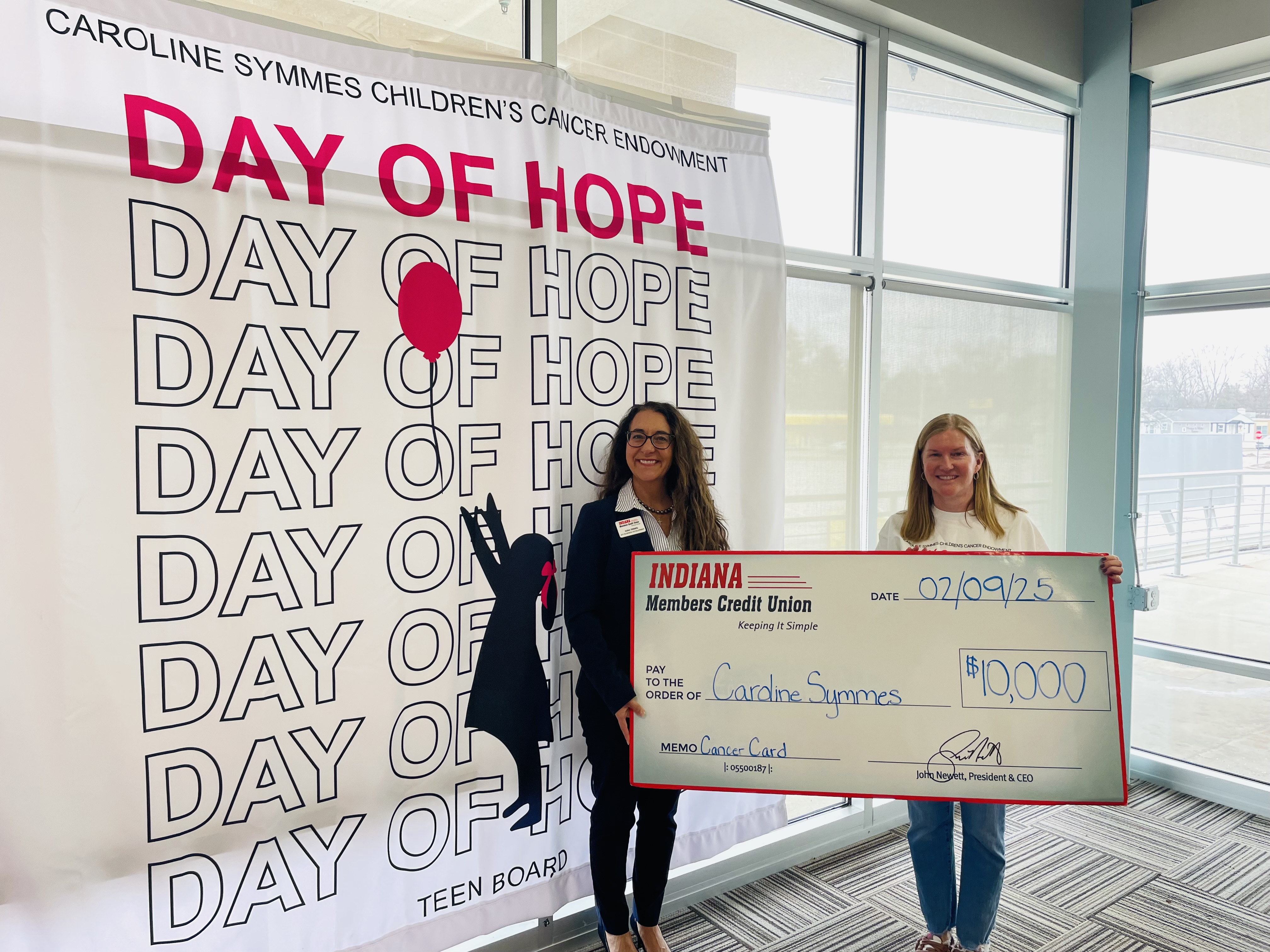 IMCU check presentation to Caroline Symmes Children's Cancer Endowment