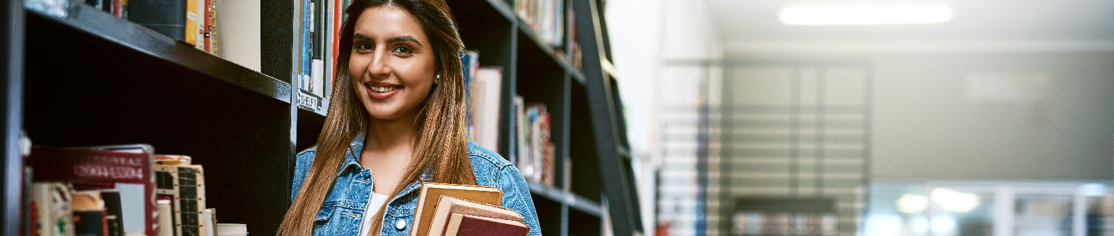 young woman with books