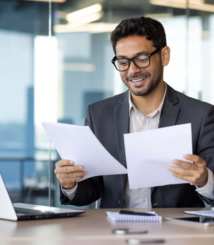 person reading paper