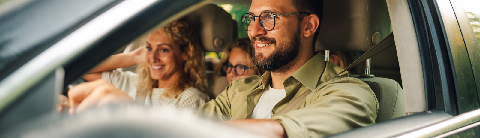 family in a car