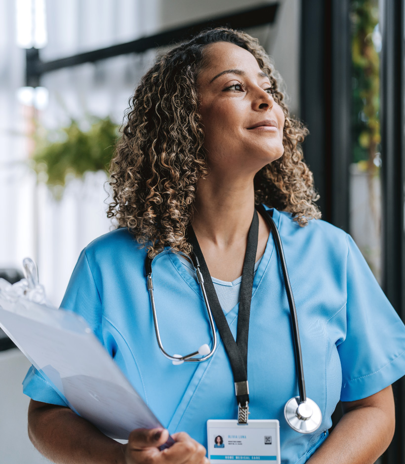 nurse with clipboard