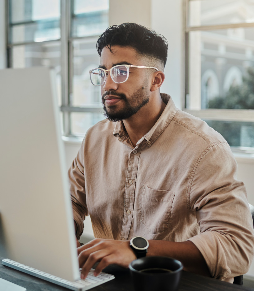 person working on a computer