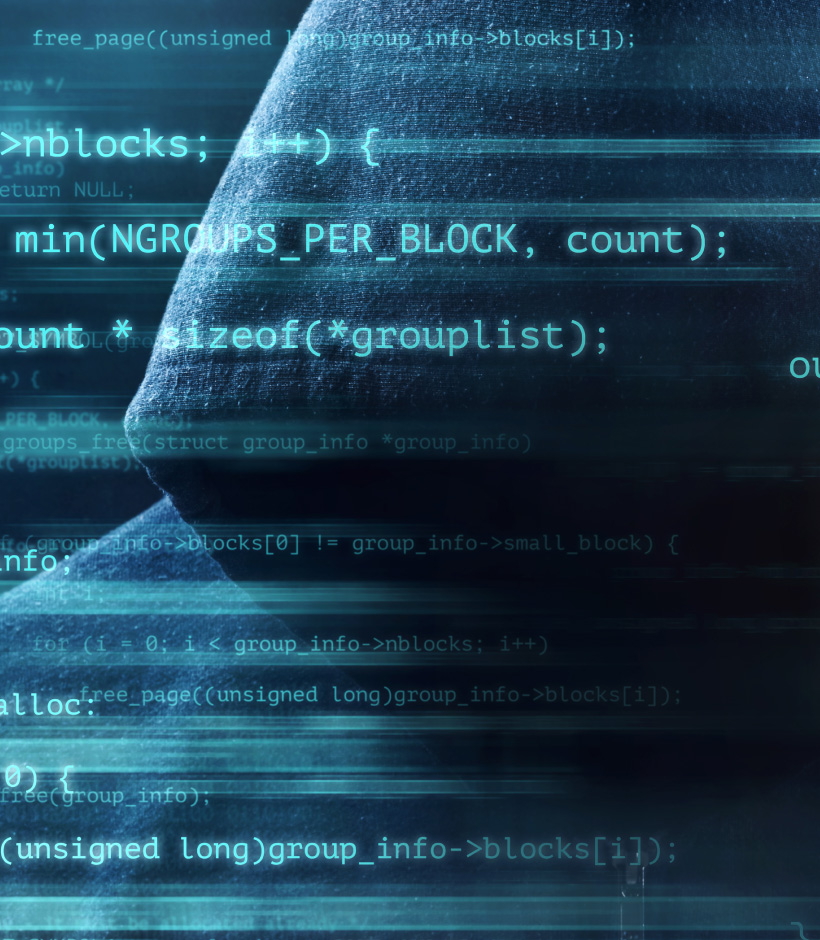 code in front of person