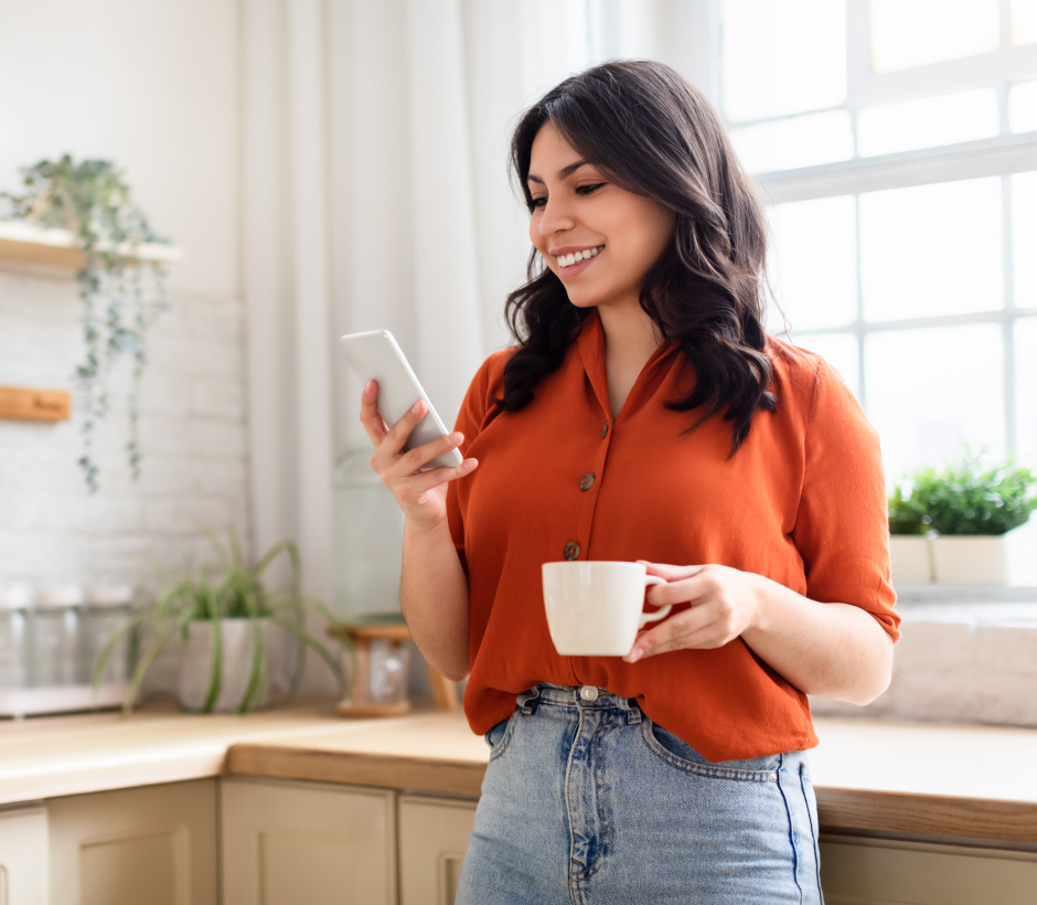 person looking at phone