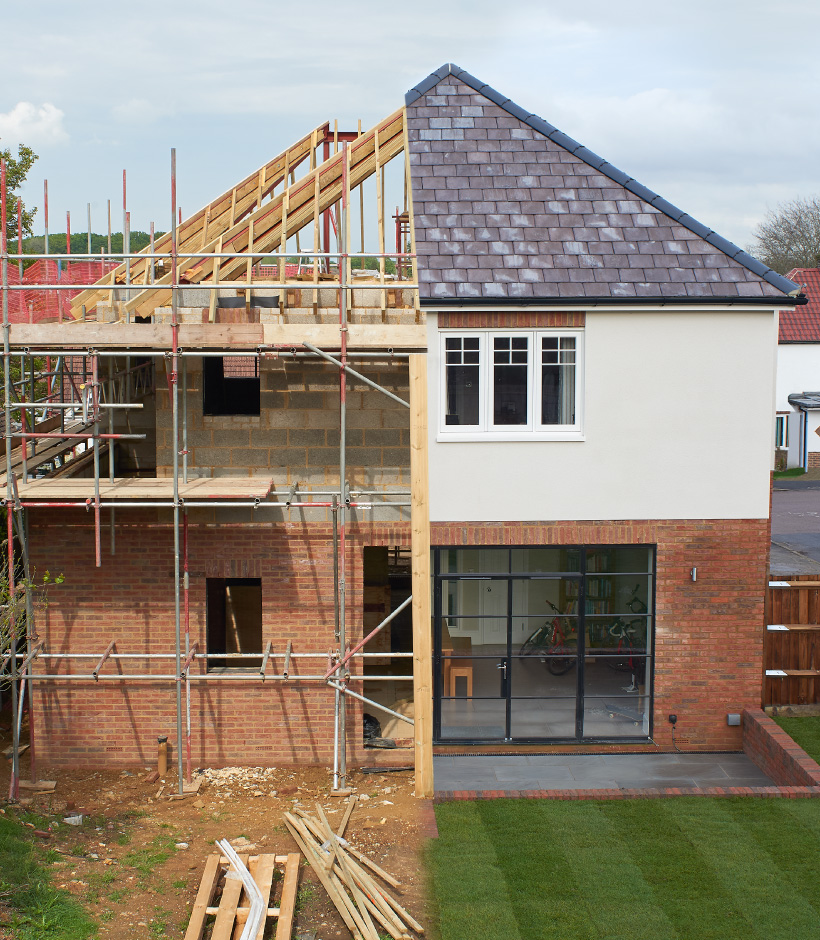 home half under construction
