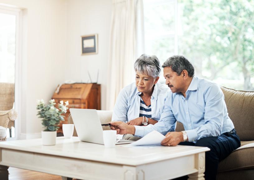 couple looking at computer