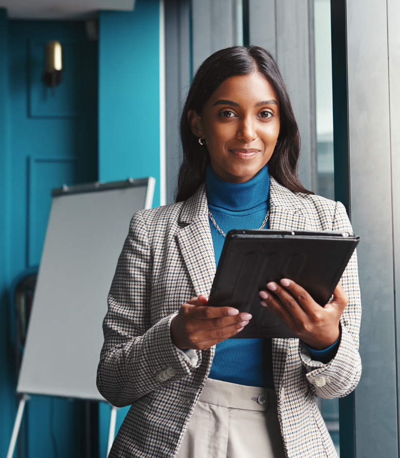 person with tablet